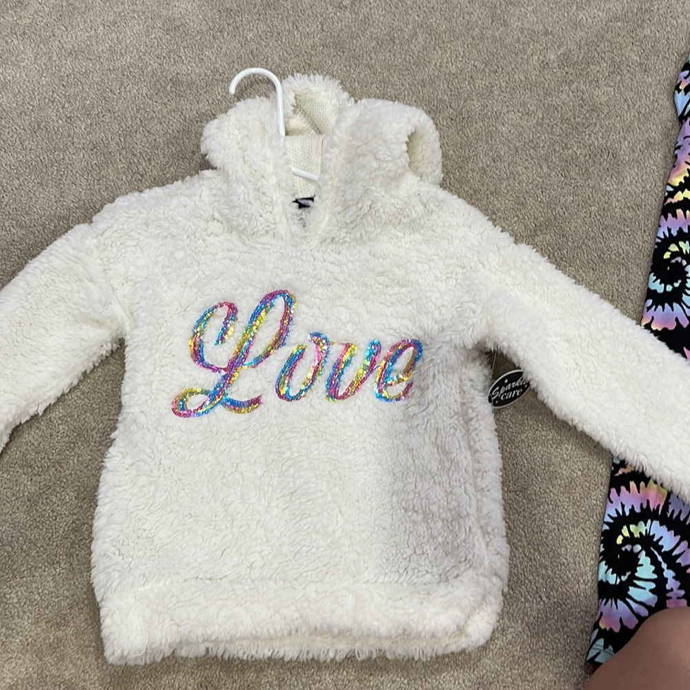white rainbow matching set
